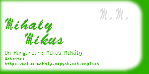 mihaly mikus business card