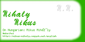 mihaly mikus business card